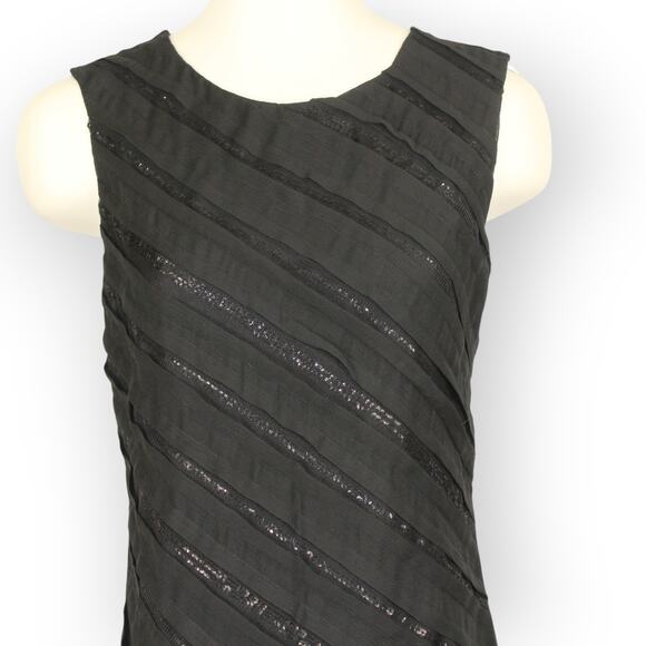 Medium ANN TAYLOR Tank Shell Tee MixedMedia Sleeveless Sequin - Picture 1 of 11